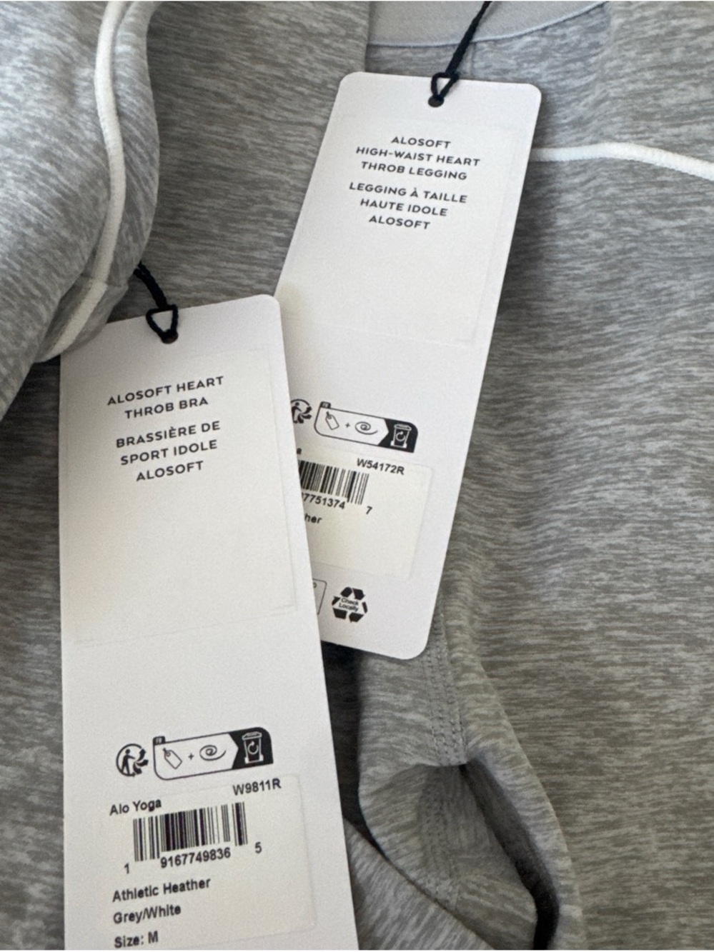 BUNDLE BRAND NEW ALO Yoga Gray Seamless Sports Bra & Leggings Set - Picture 5 of 9